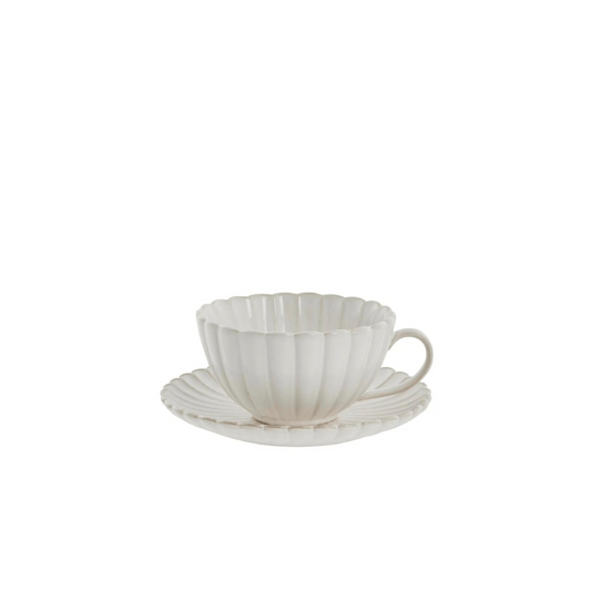 Camille porcelán csésze és csészealj 7cm törtfehér