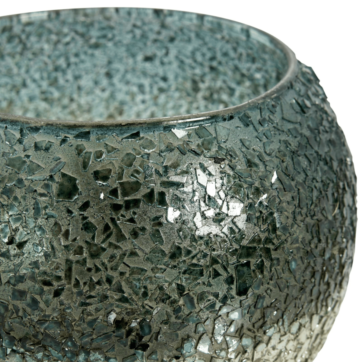 Crovia üveg mécsestartó 7.5cm gránitzöld