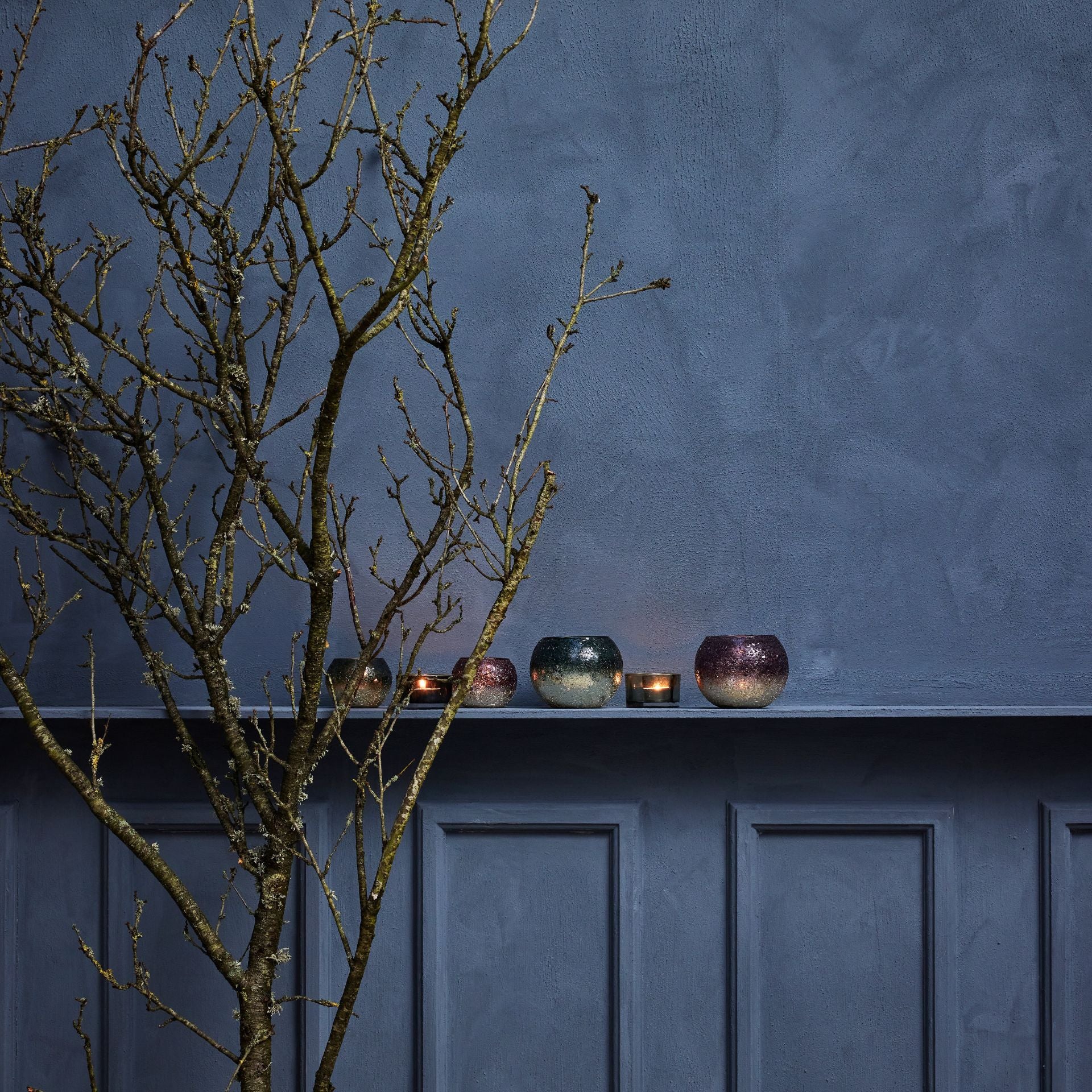 Crovia gránitzöld üveg mécsestartó – 10,3 cm