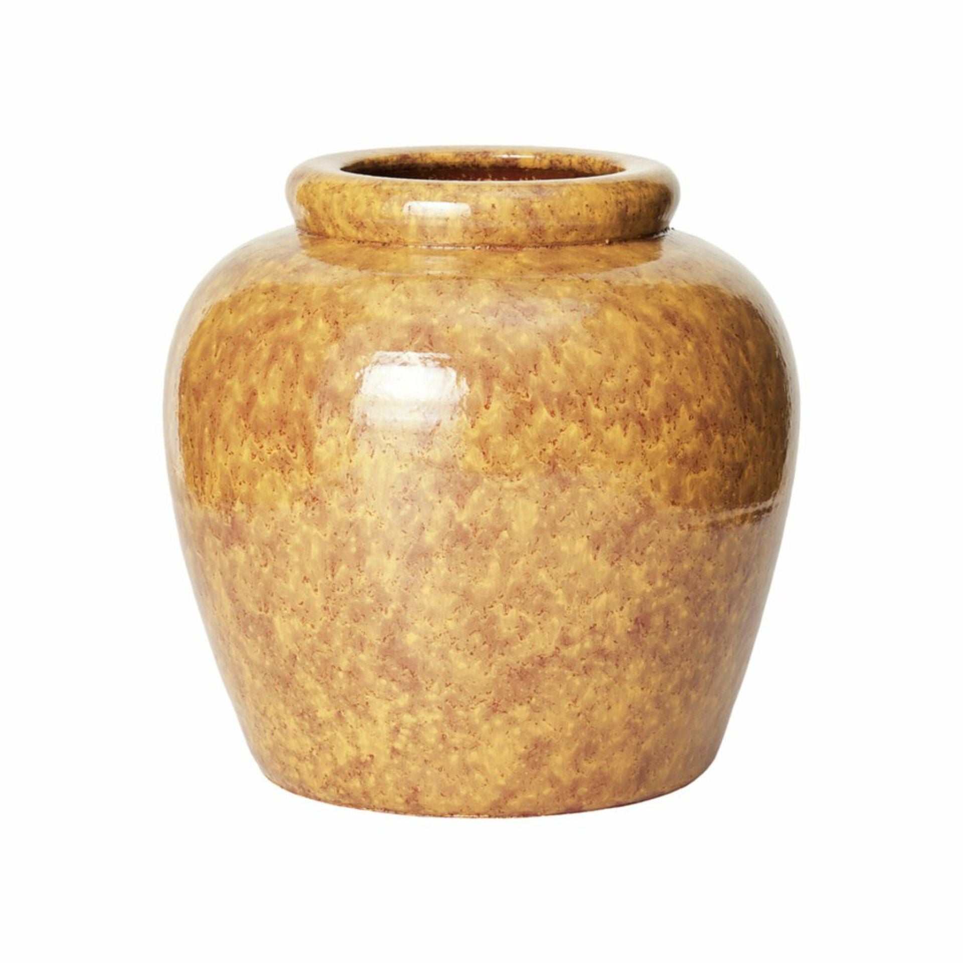 Marcia antik sárga kerámia kaspó / váza – 25 cm (reaktív mázas felülettel)