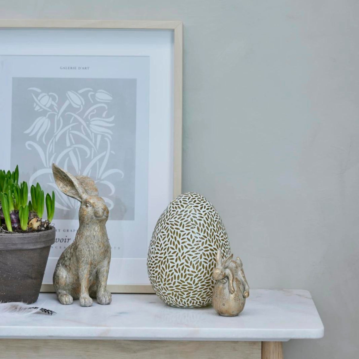 Murilia üveg tojás 20cm aranysárga