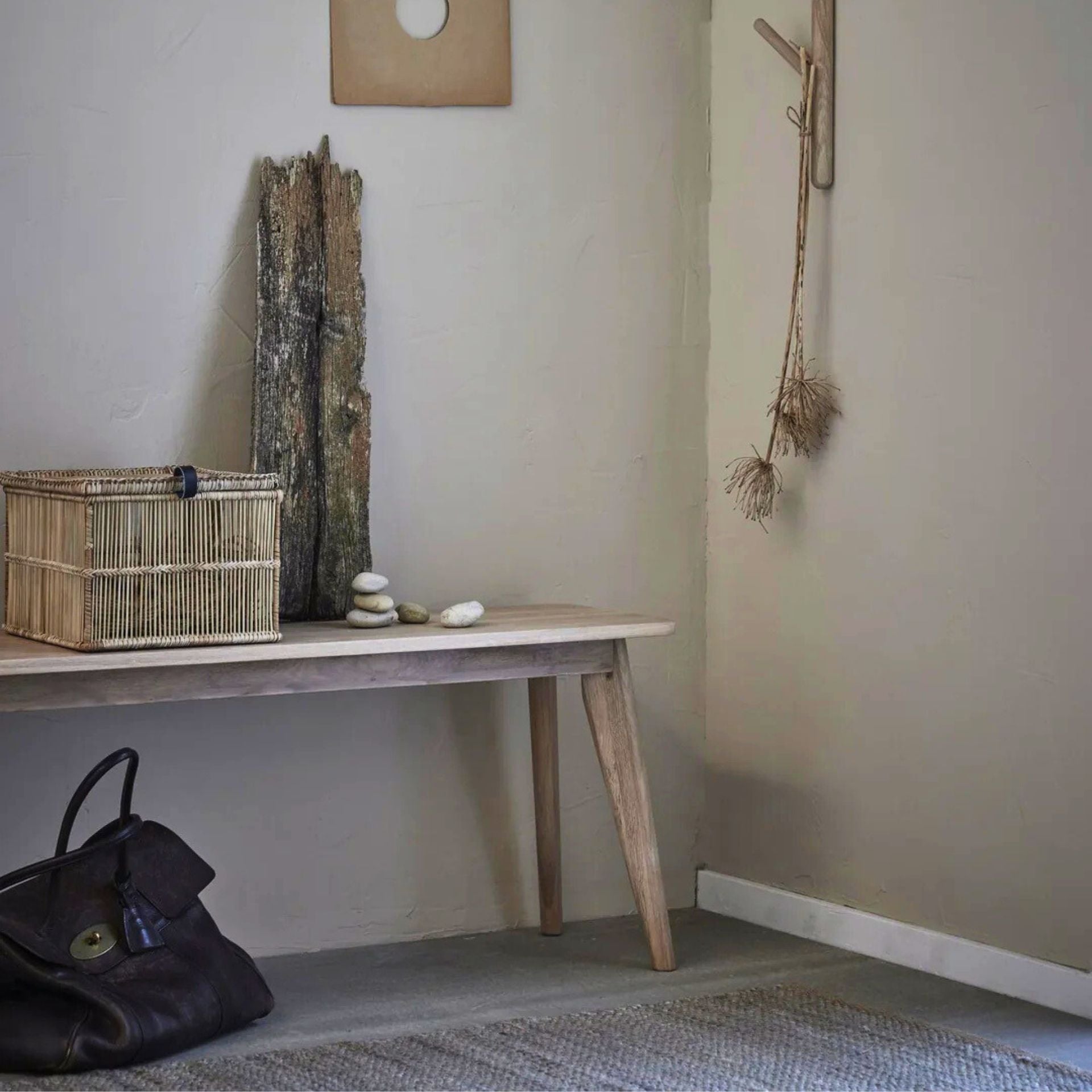 Norah natúr rattan fedeles tároló kosár szett – 2 db