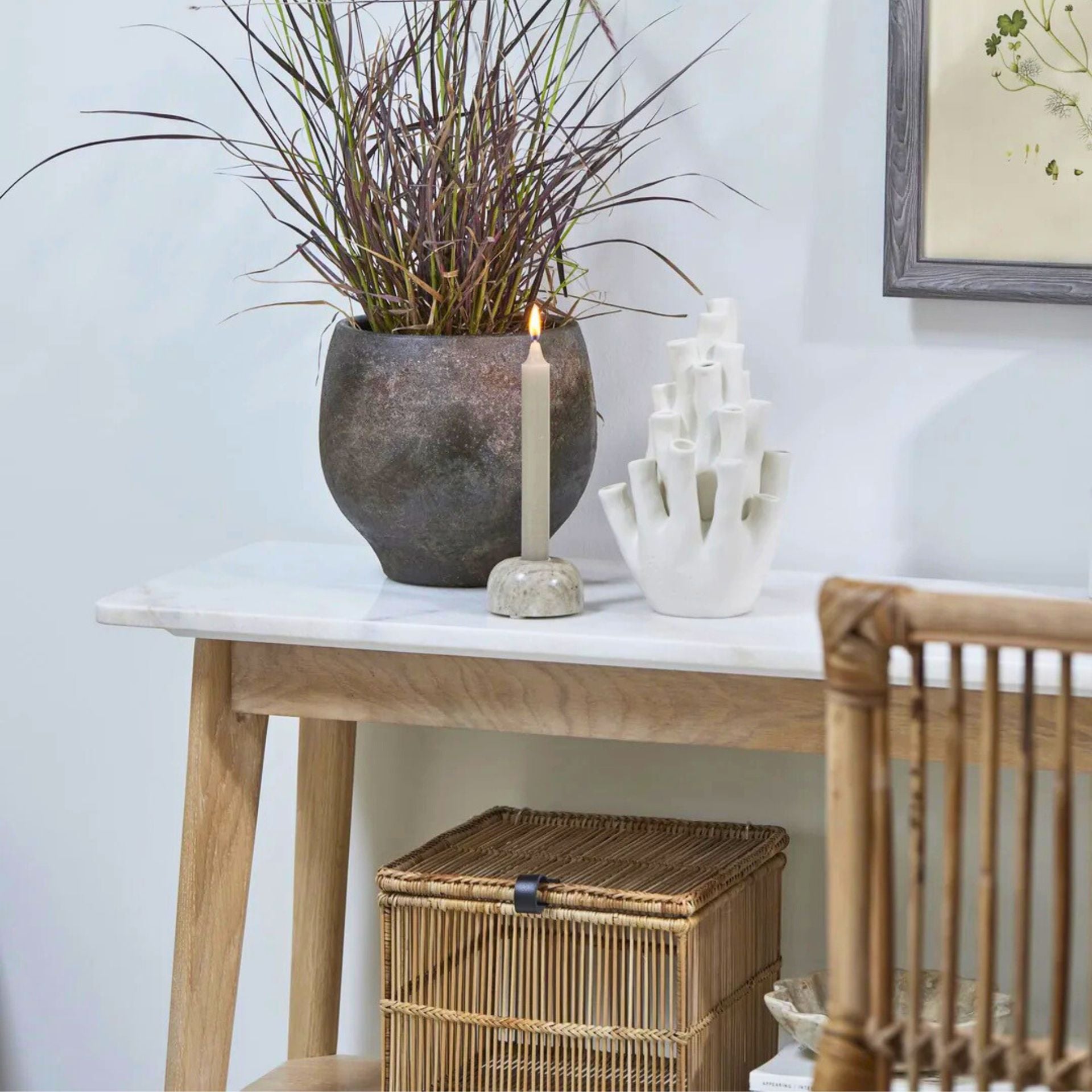 Norah natúr rattan fedeles tároló kosár szett – 2 db