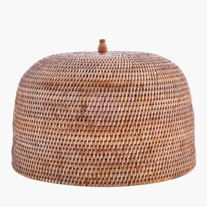 Norah natúr rattan ételfedő – Ø35 × 24 cm (kézzel szőtt)