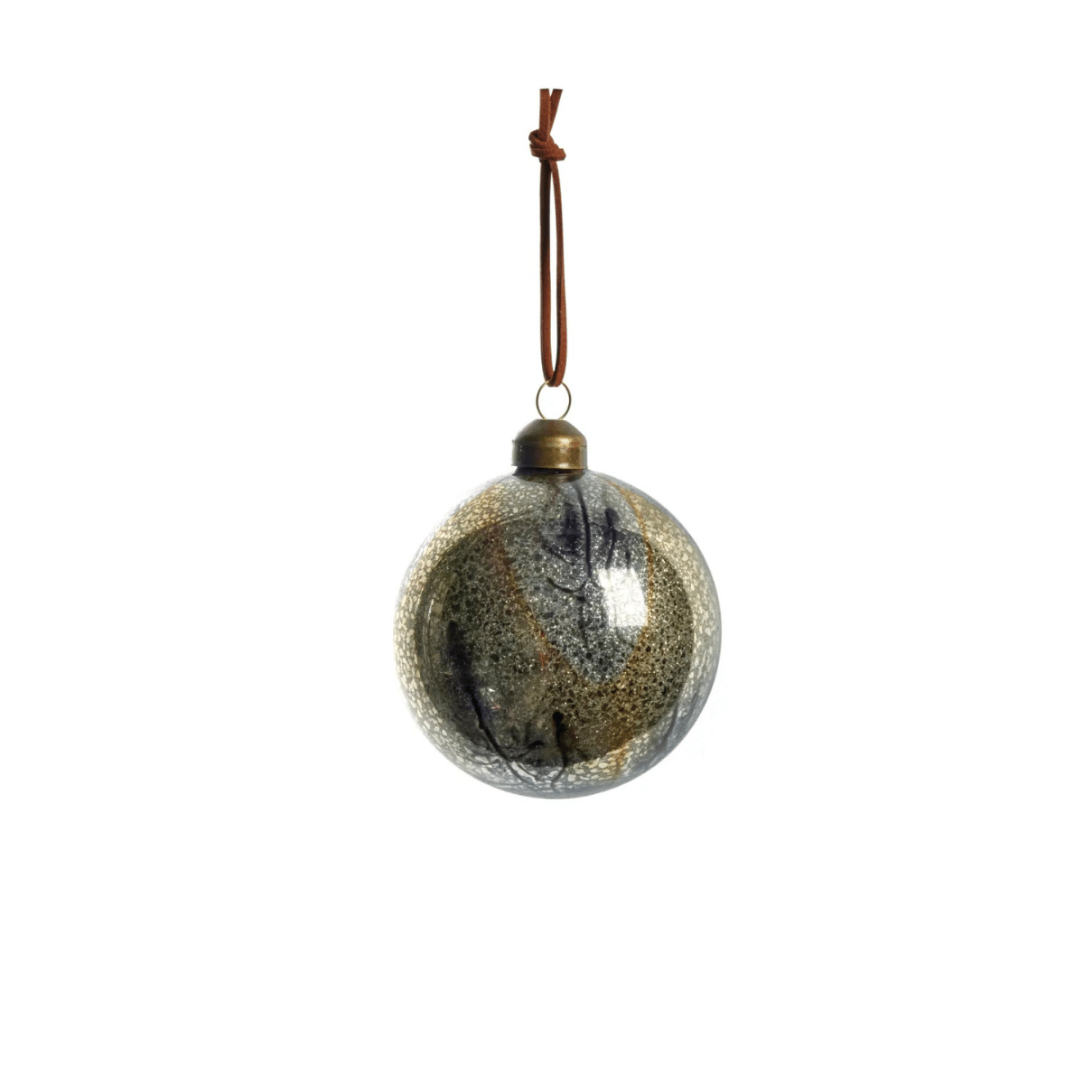 Nosille üveg karácsonyfadísz Ø8cm ezüst/bronz