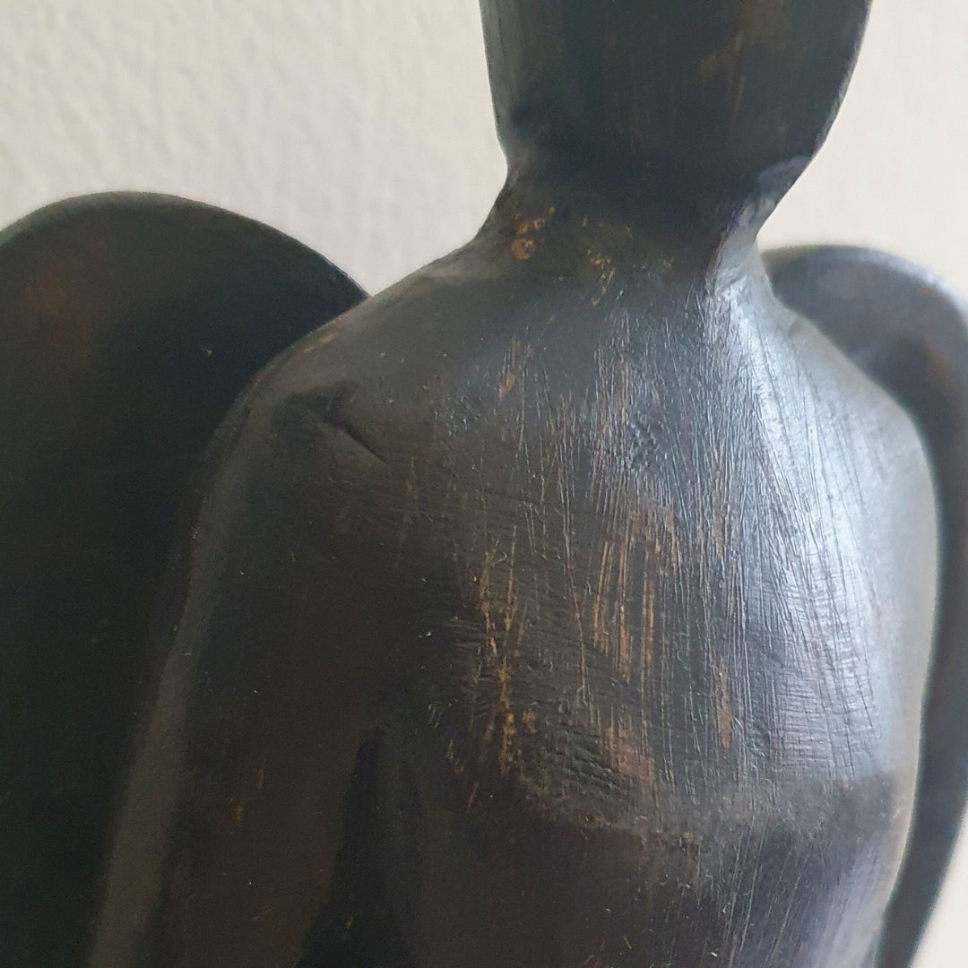 Simiel fa szobor dekoráció 51cm szürke