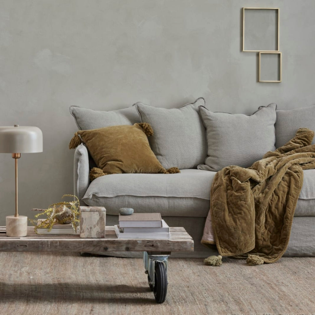 Vielle pamut takaró 180x130cm zöldesbarna