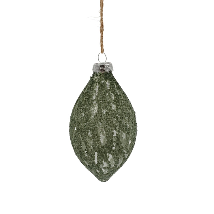 Charity üveg karácsonyfadísz 12.5cm gránitzöld