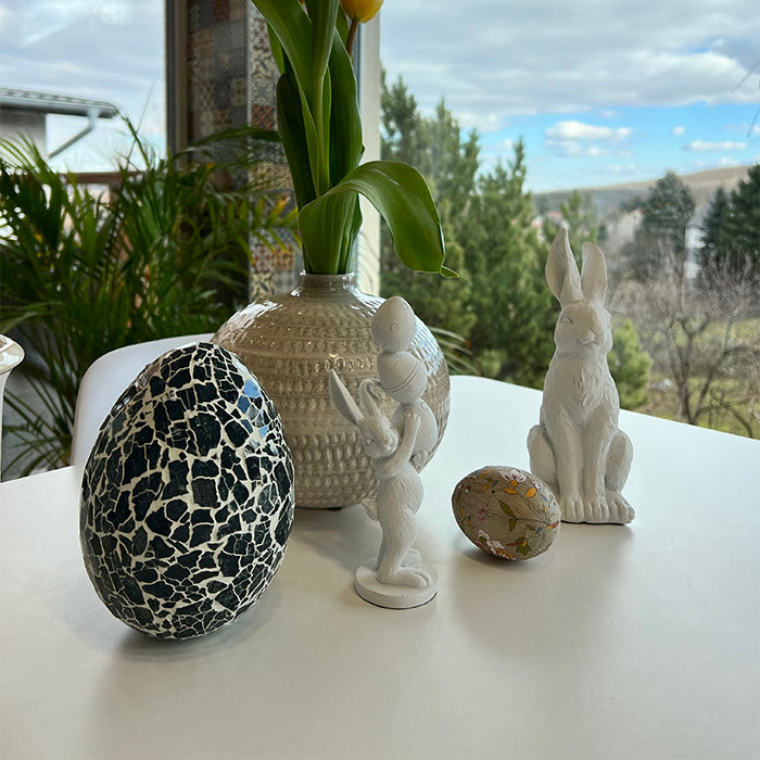 Murselia üveg tojás 15cm fekete