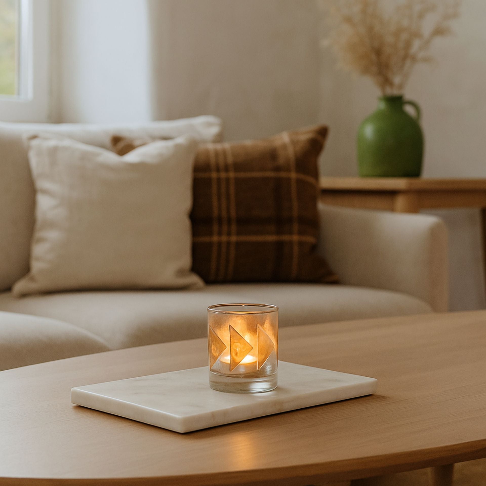 Adina arany capiz üveg mécsestartó – 8,5 cm (kézzel készült)