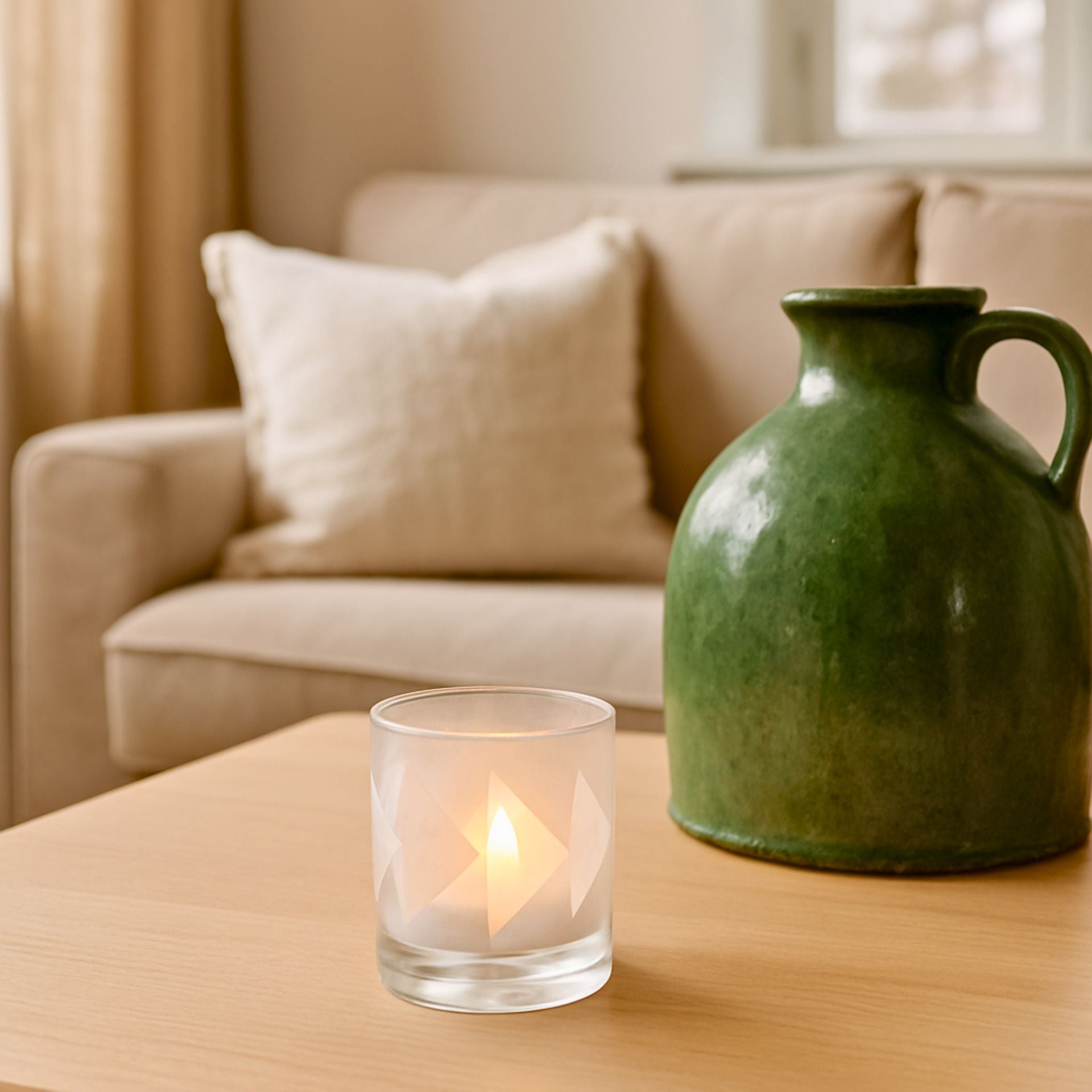 Adina fehér capiz üveg mécsestartó – 8,5 cm (kézzel készült)