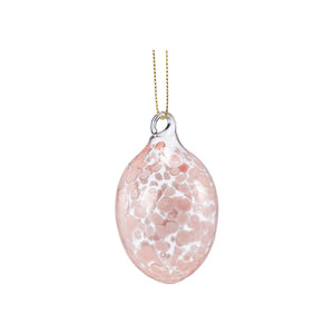 Annie rózsaszín üveg húsvéti tojás foltos mintával – 4.6 cm (függeszthető)