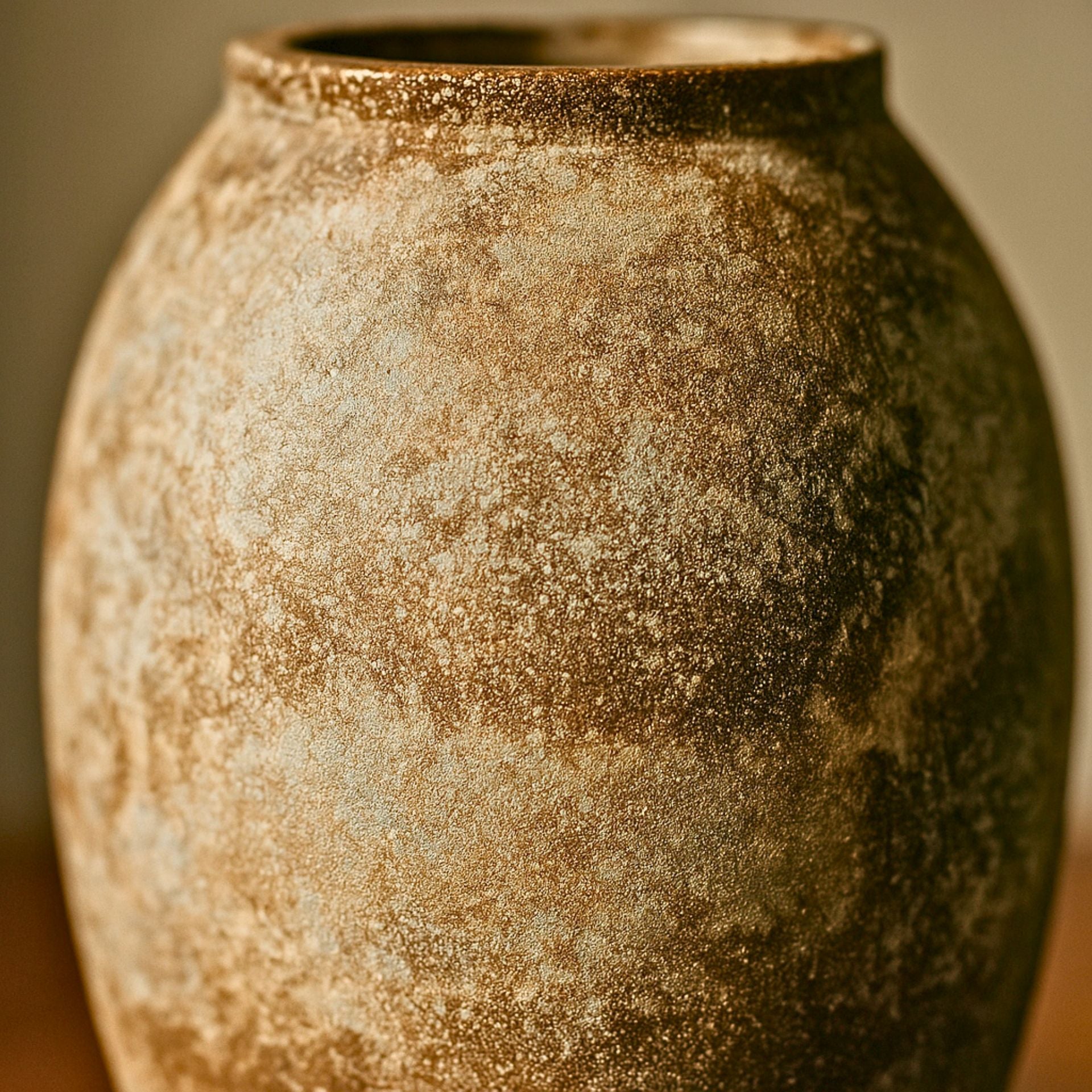 Barney antik világosbarna kerámia padlóváza – 45 cm