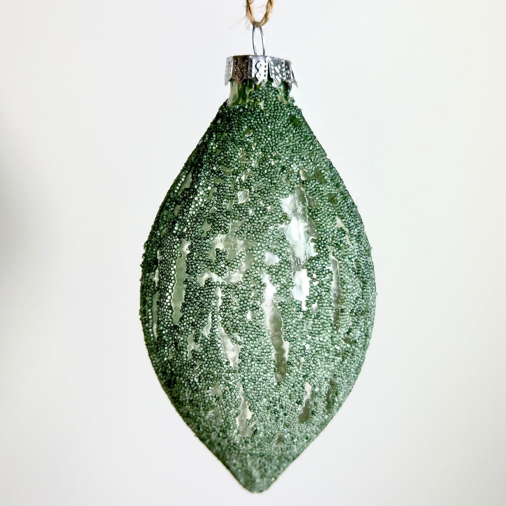 Charity üveg karácsonyfadísz 12.5cm gránitzöld
