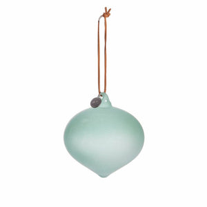 Clarinne poros menta üveg karácsonyfadísz – 10 cm (függeszthető)