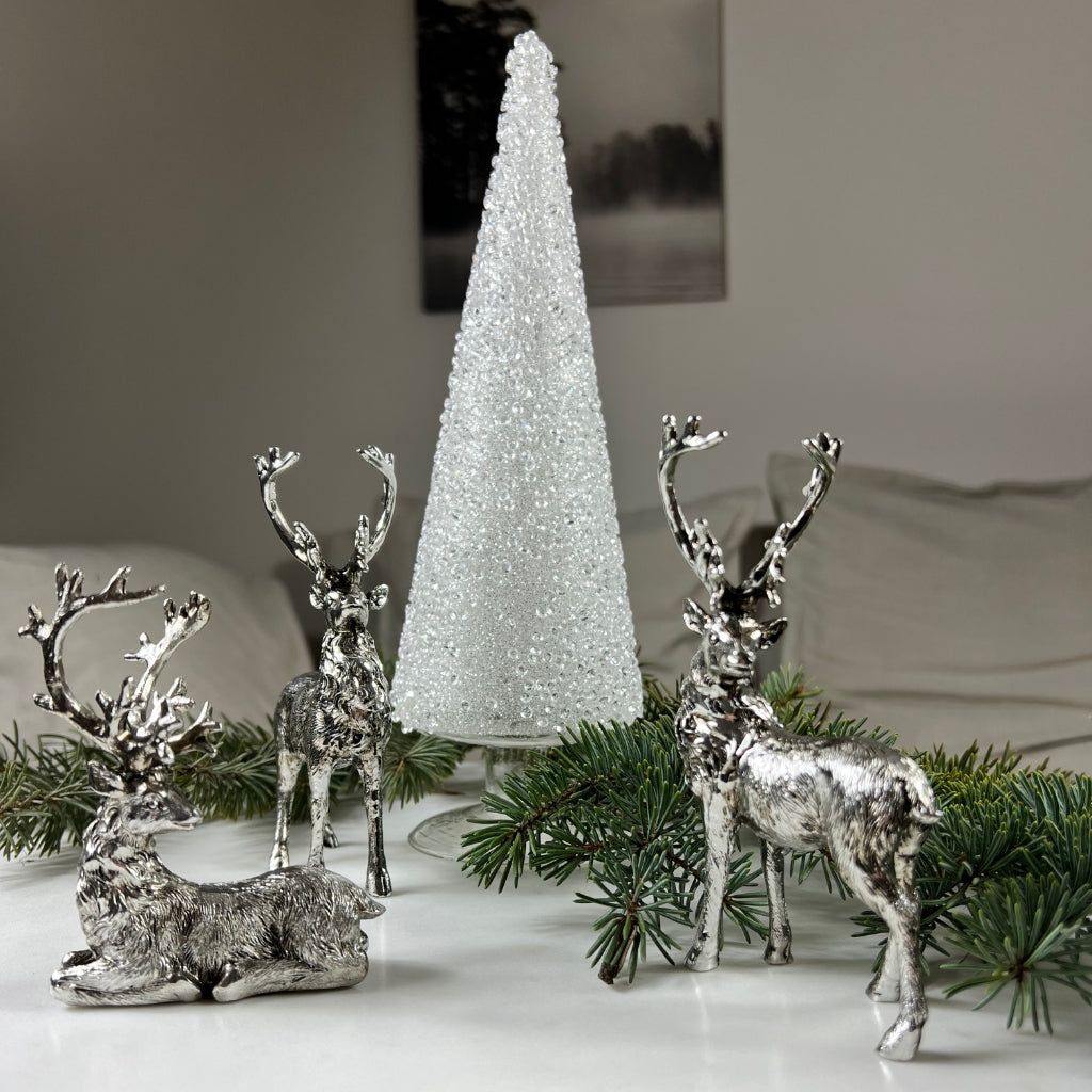 Cristelle üveg karácsonyfa 30cm fehér