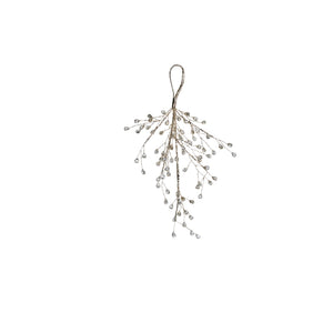 Crysilia arany akril fagyöngy dekoráció – 32 cm (csillogó gyöngydíszekkel)