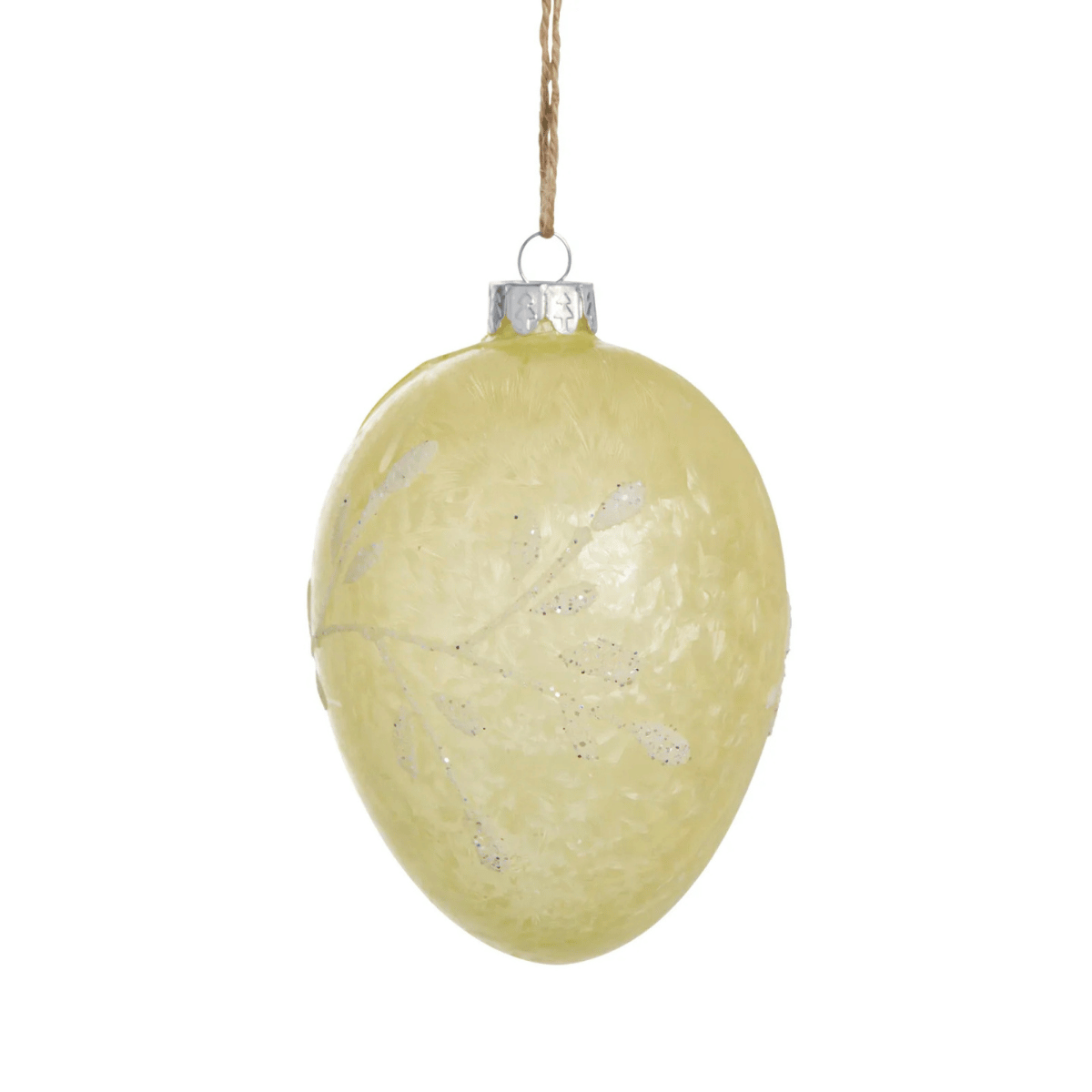 Emille függeszthető üveg tojás 11.6cm sárga