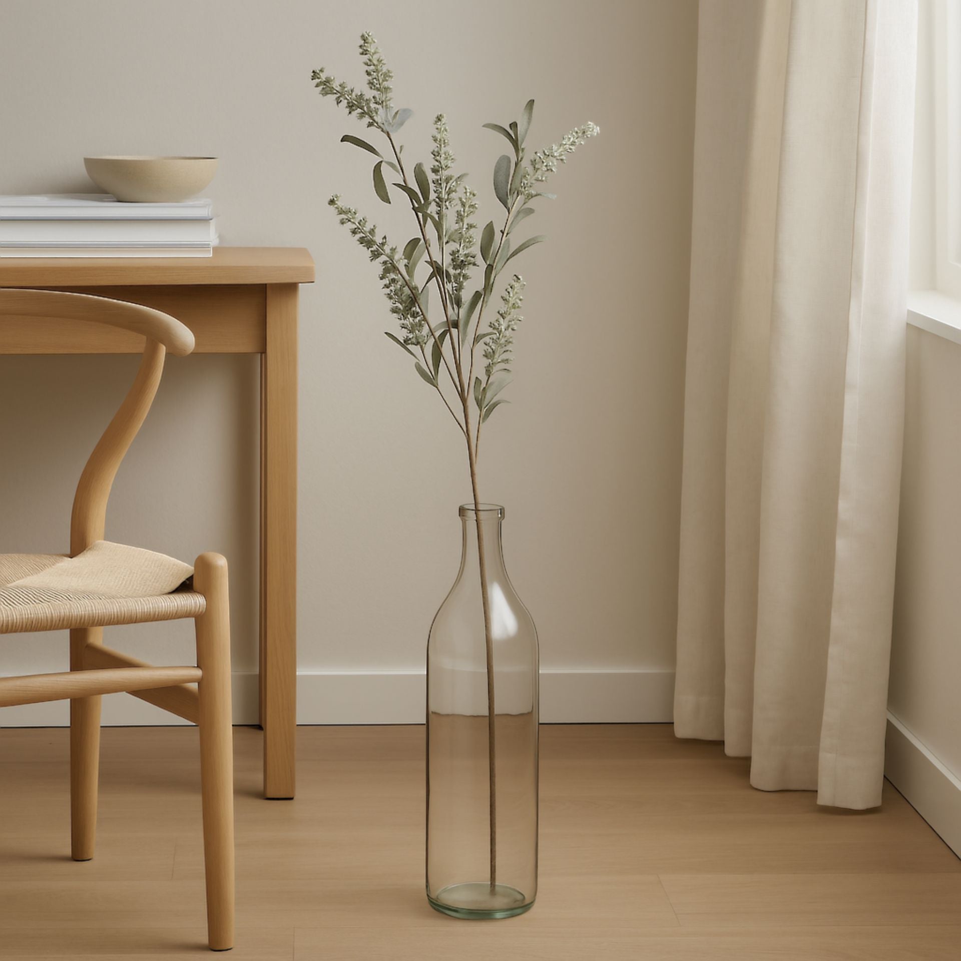 Florisia zöld művirág ág – 63 cm (élethű dekor)