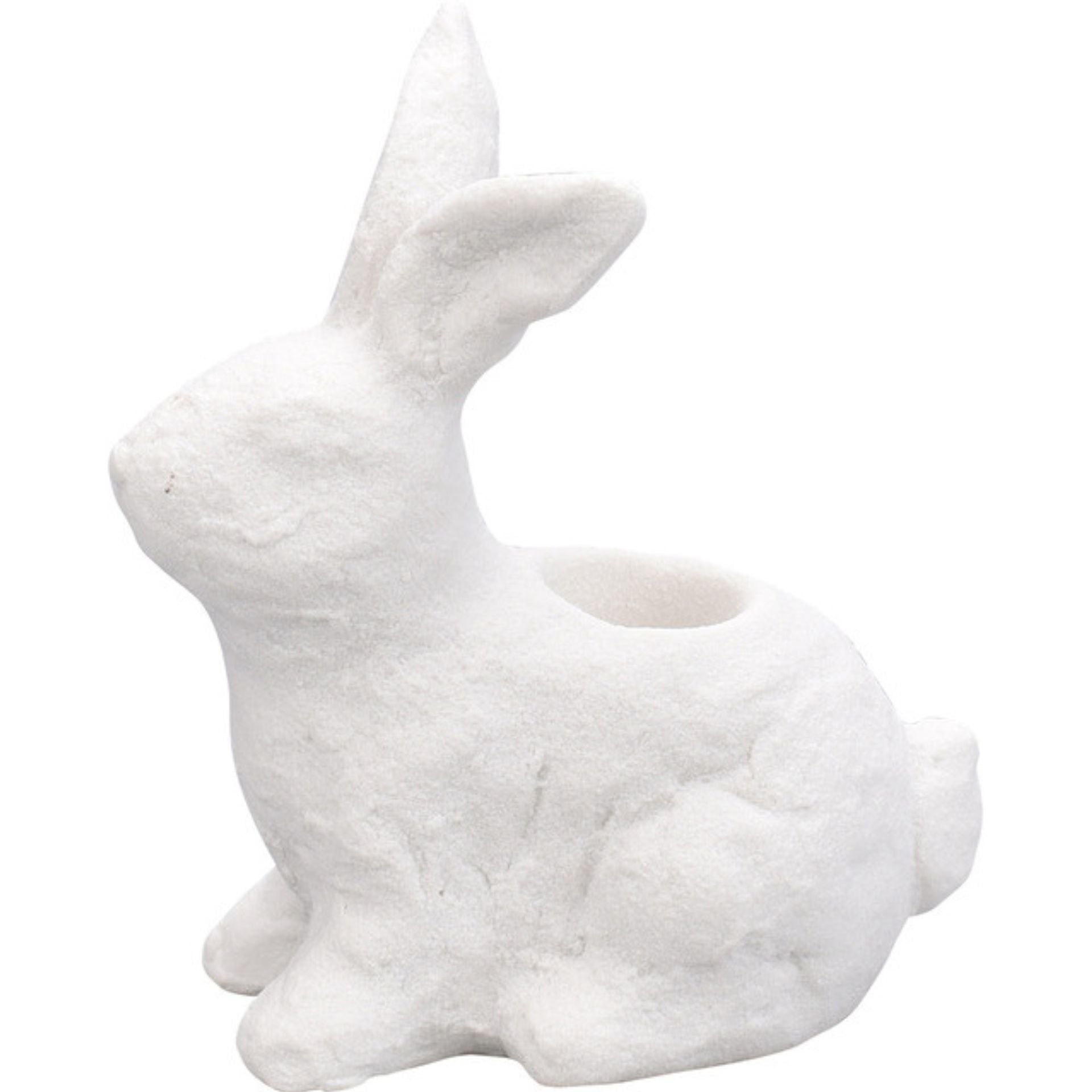 Hana fehér kerámia nyuszi húsvéti gyertyatartó – 12 cm