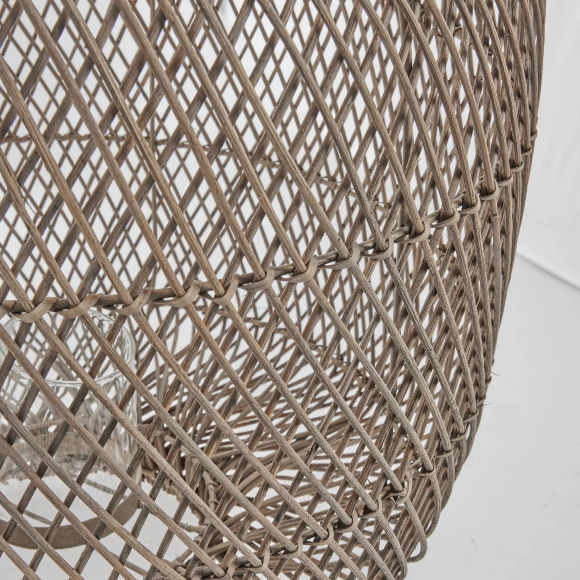 Harper natúr rattan lámpás – 46 cm (üvegbetéttel)