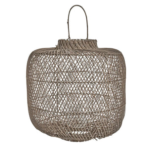 Harper natúr rattan lámpás – 46 cm (üvegbetéttel)