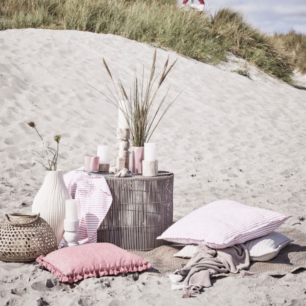 Harper rattan lerakóasztal szett 40-45cm natúr