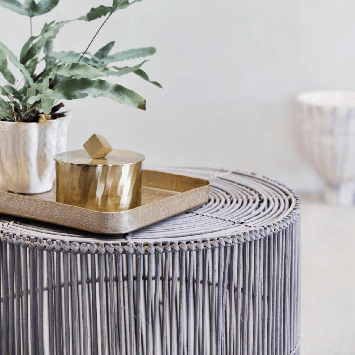 Harper rattan lerakóasztal szett 40-45cm natúr