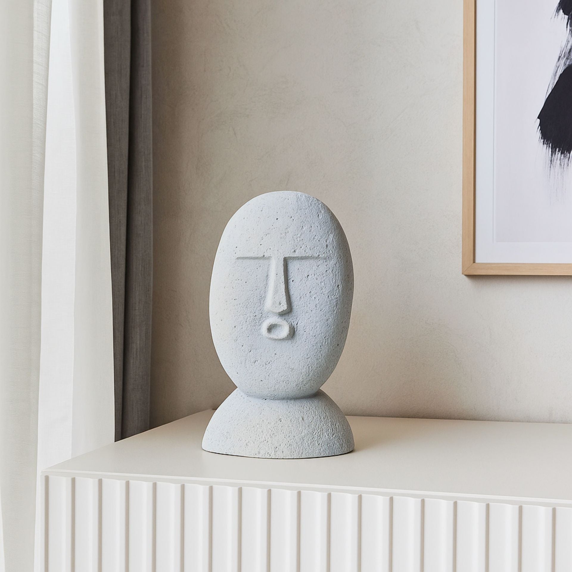 Ingo szürke cement szobor – 22 cm (absztrakt fej forma)