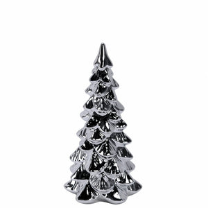 Juletre ezüst karácsonyfa figura – 19 cm (fényes felülettel)