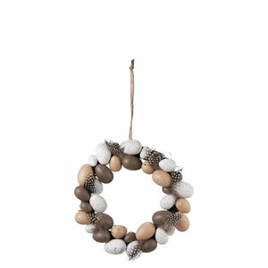 Krans barna - fehér tojás koszorú – 28 cm