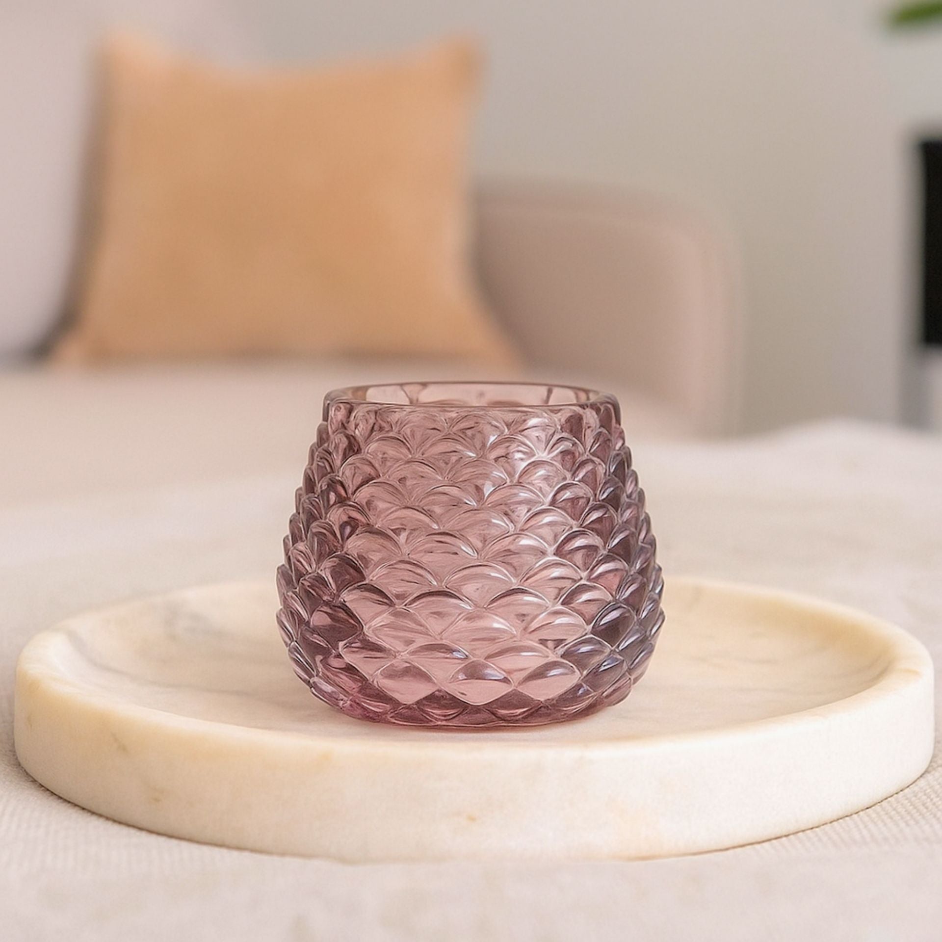 Lillia levendula üveg mécsestartó – 7 cm