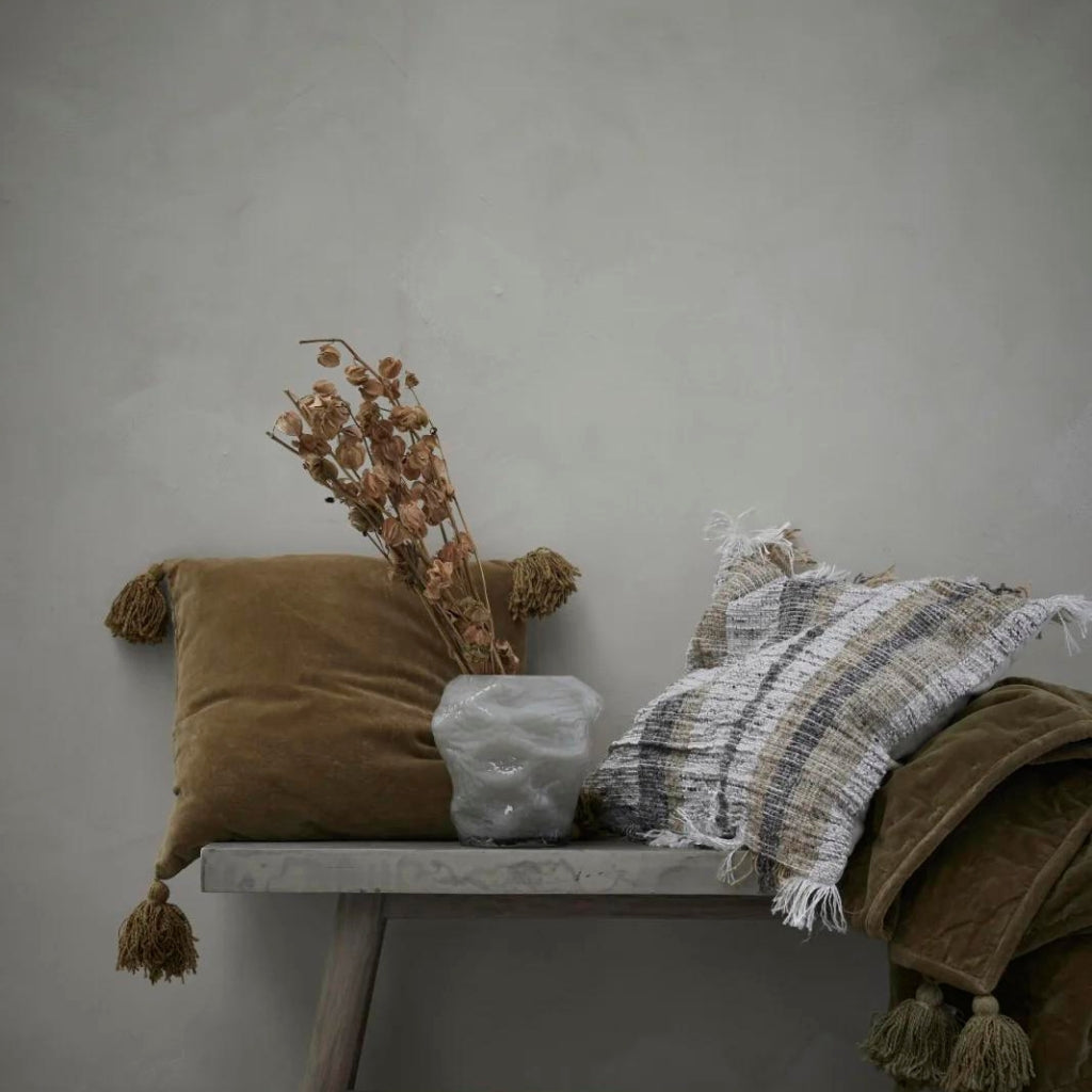 Marinella üveg váza 19.5cm ezüstszürke