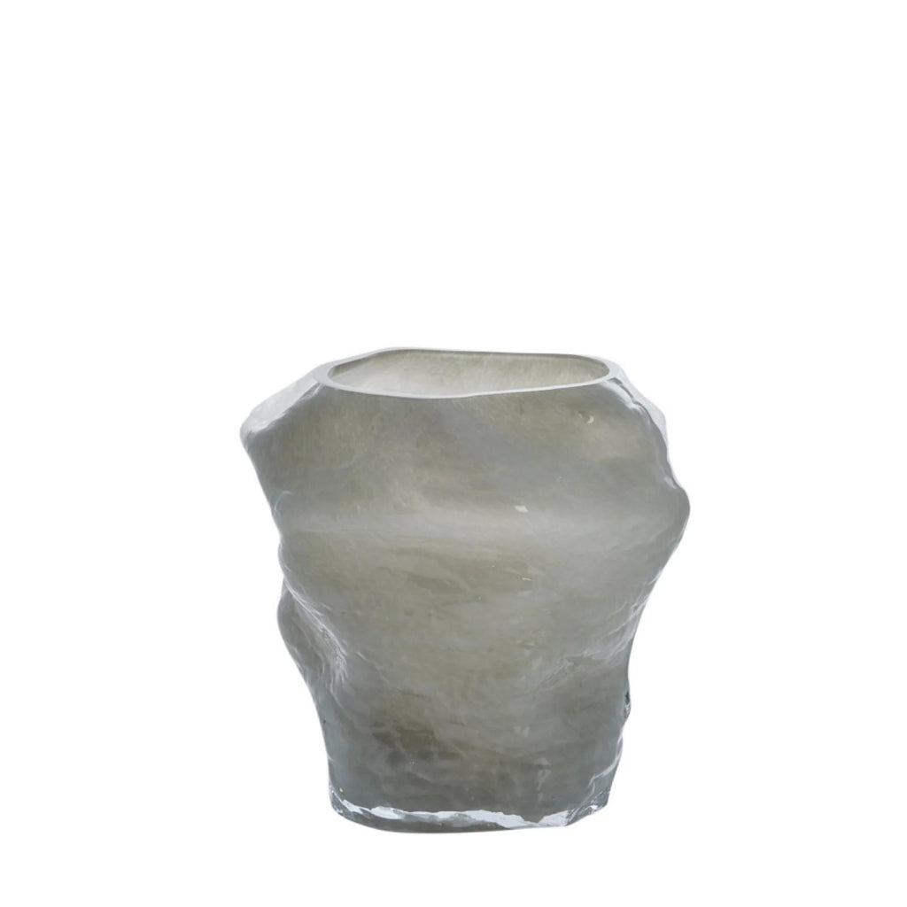 Marinella üveg váza 19.5cm ezüstszürke