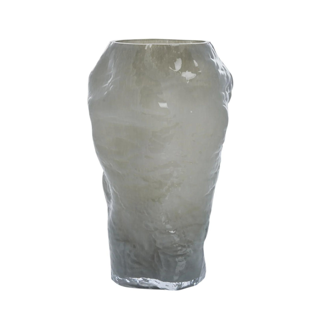 Marinella üveg váza 30.5cm ezüstszürke