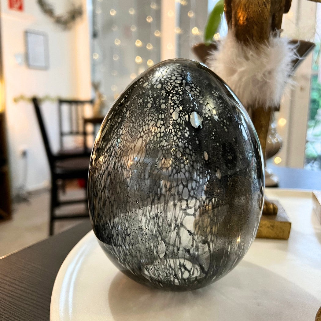 Murina üveg tojás 15cm szürke