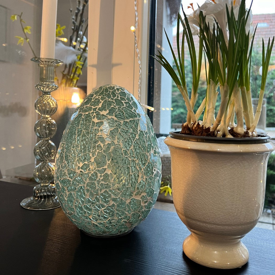 Murselia üveg tojás 20cm menta