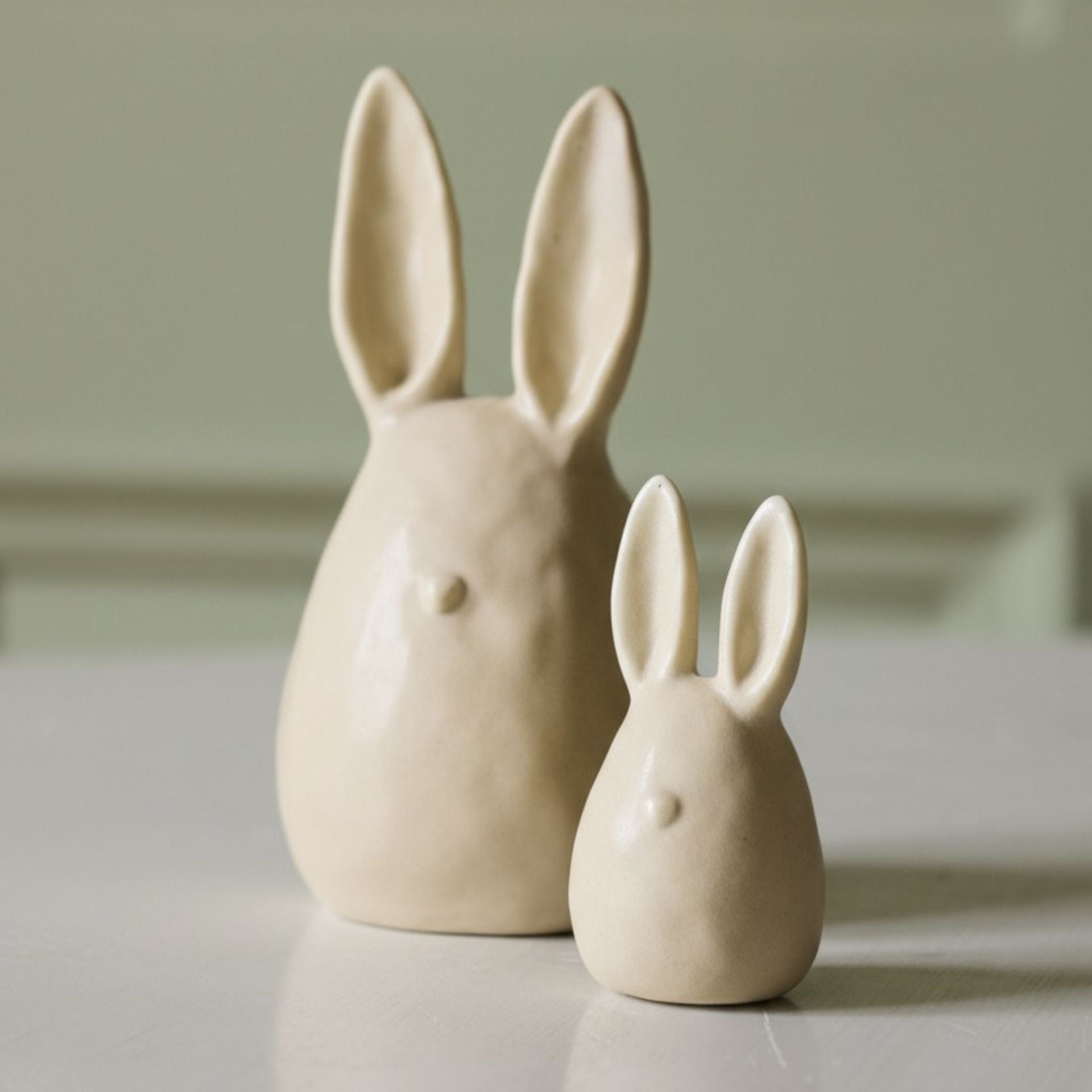 Nora sárga kerámia nyuszifej húsvéti dekoráció – 12.7 cm