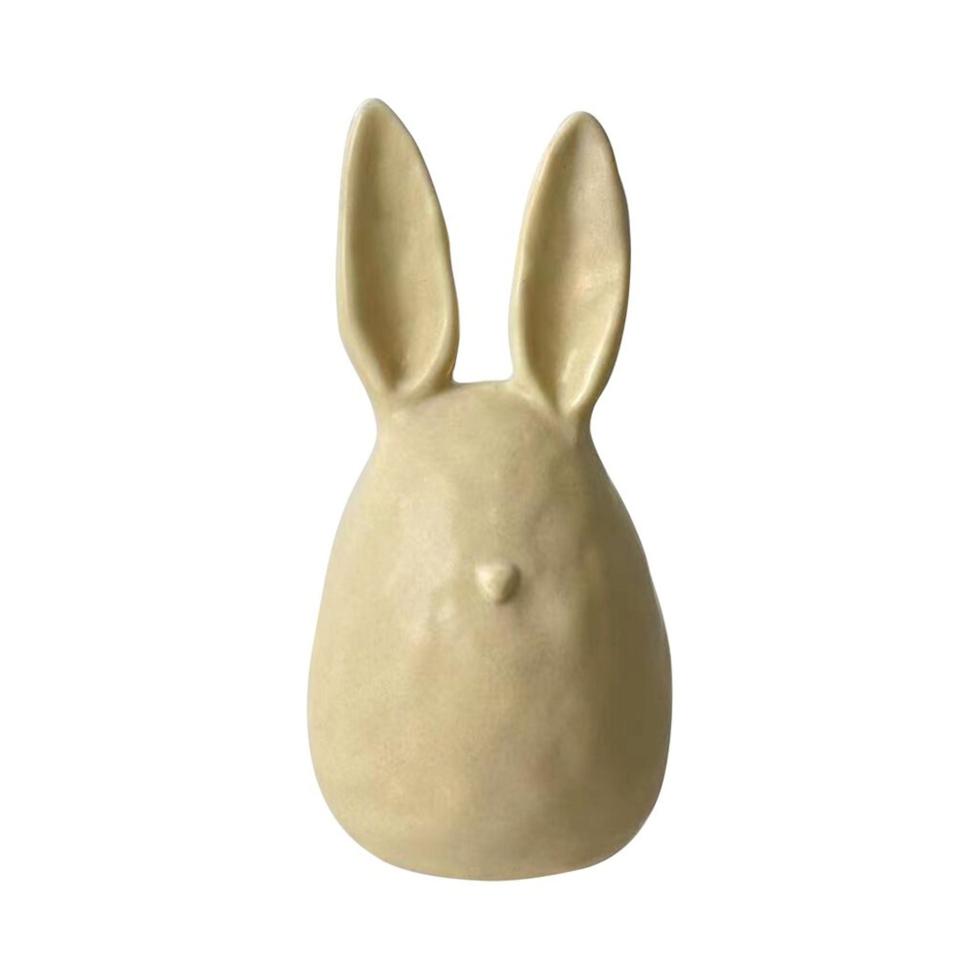 Nora sárga kerámia nyuszifej húsvéti dekoráció – 12.7 cm