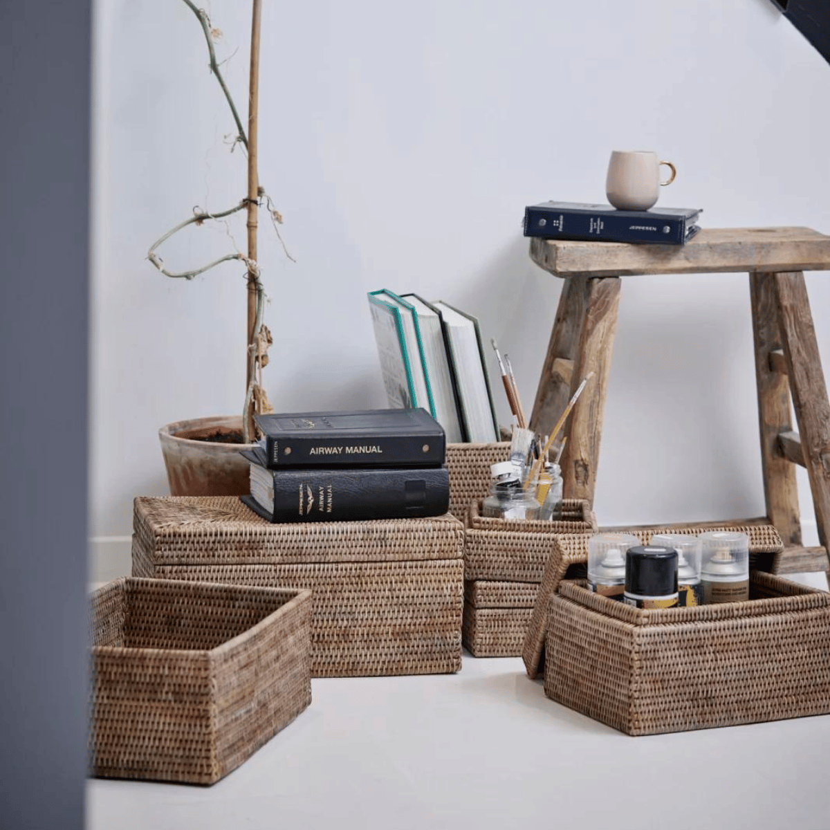 Norah rattan doboz 18x18cm