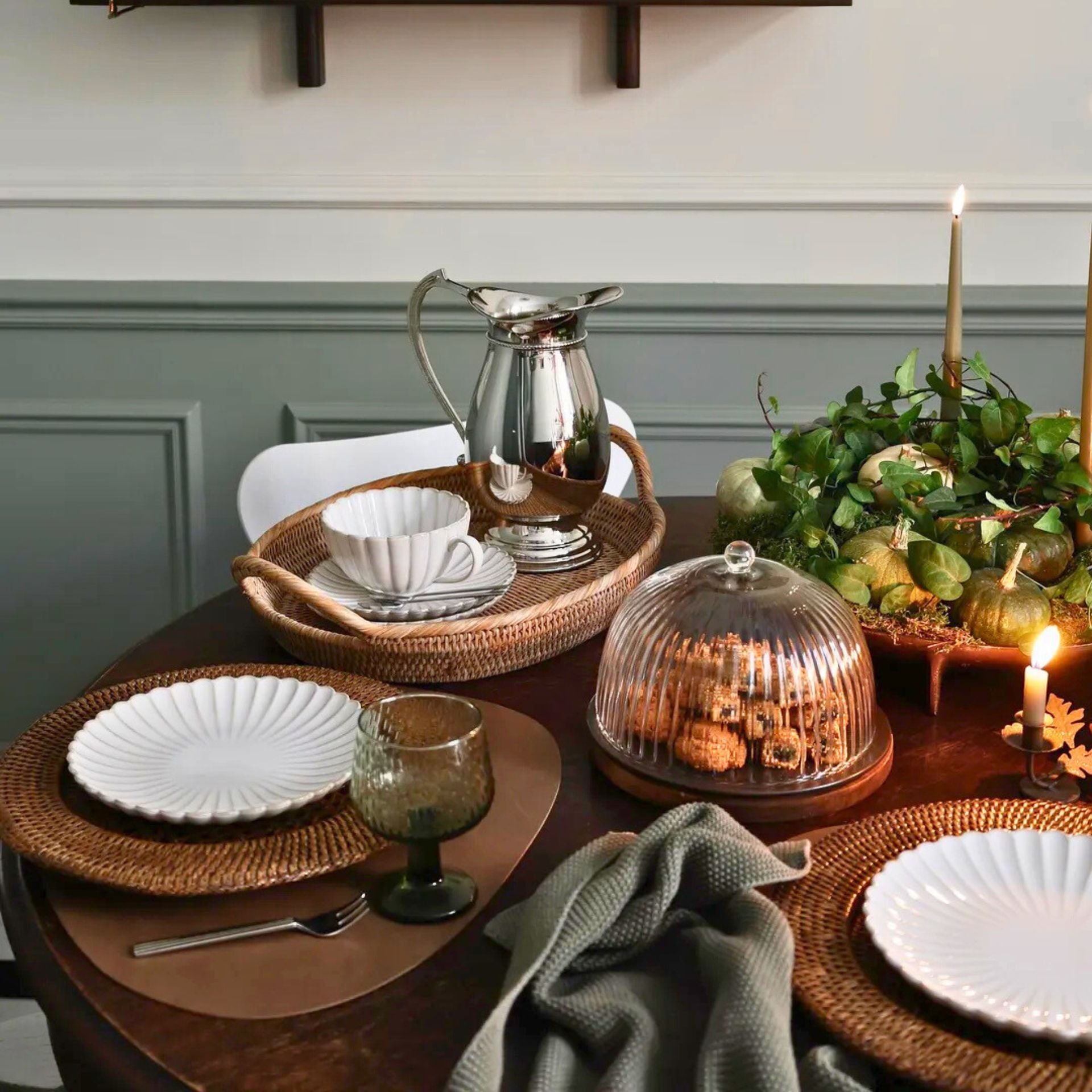 Norah natúr rattan ovális tálcakosár – 49×32 cm (két füllel)