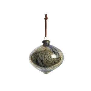 Nosille antik ezüst üveg karácsonyfadísz – 8 cm (függeszthető)