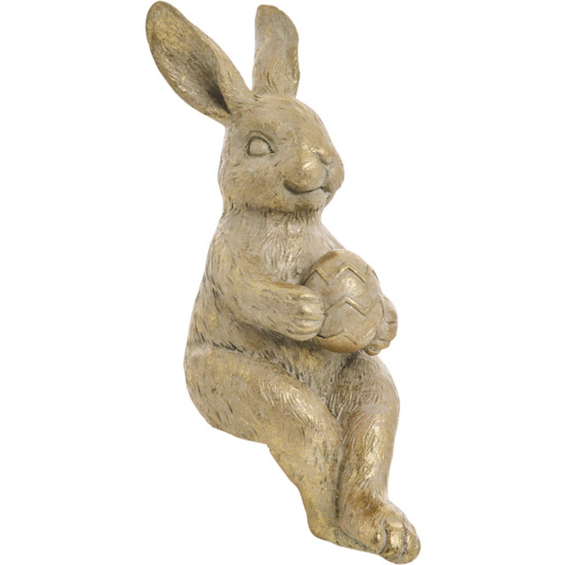 Selille világos arany ülő nyúl figura – 16.5 cm