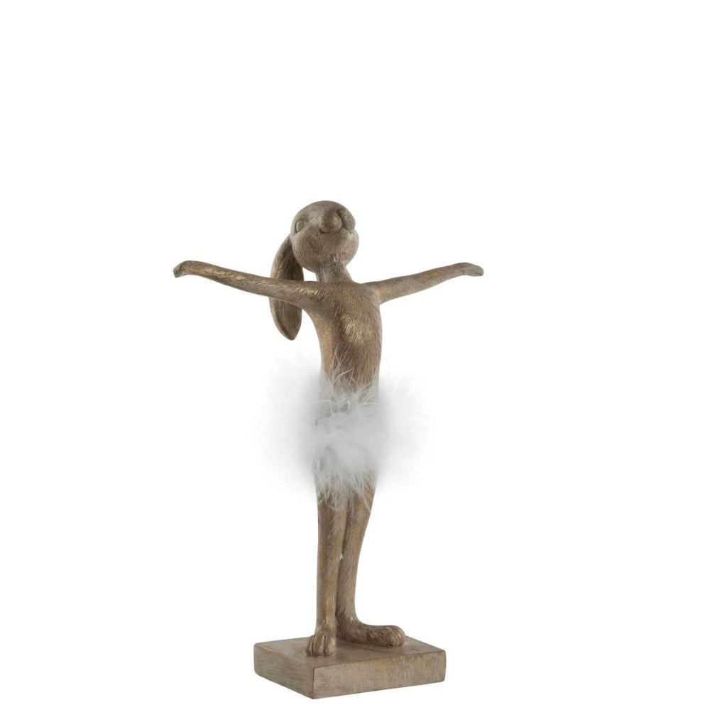 Semilla balerina nyúl figura 26.5cm világos arany