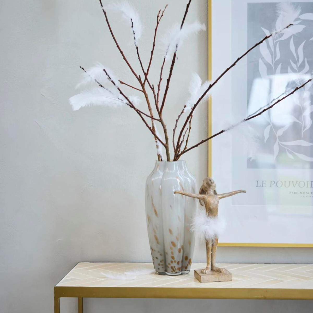 Semilla balerina nyúl figura 26.5cm világos arany