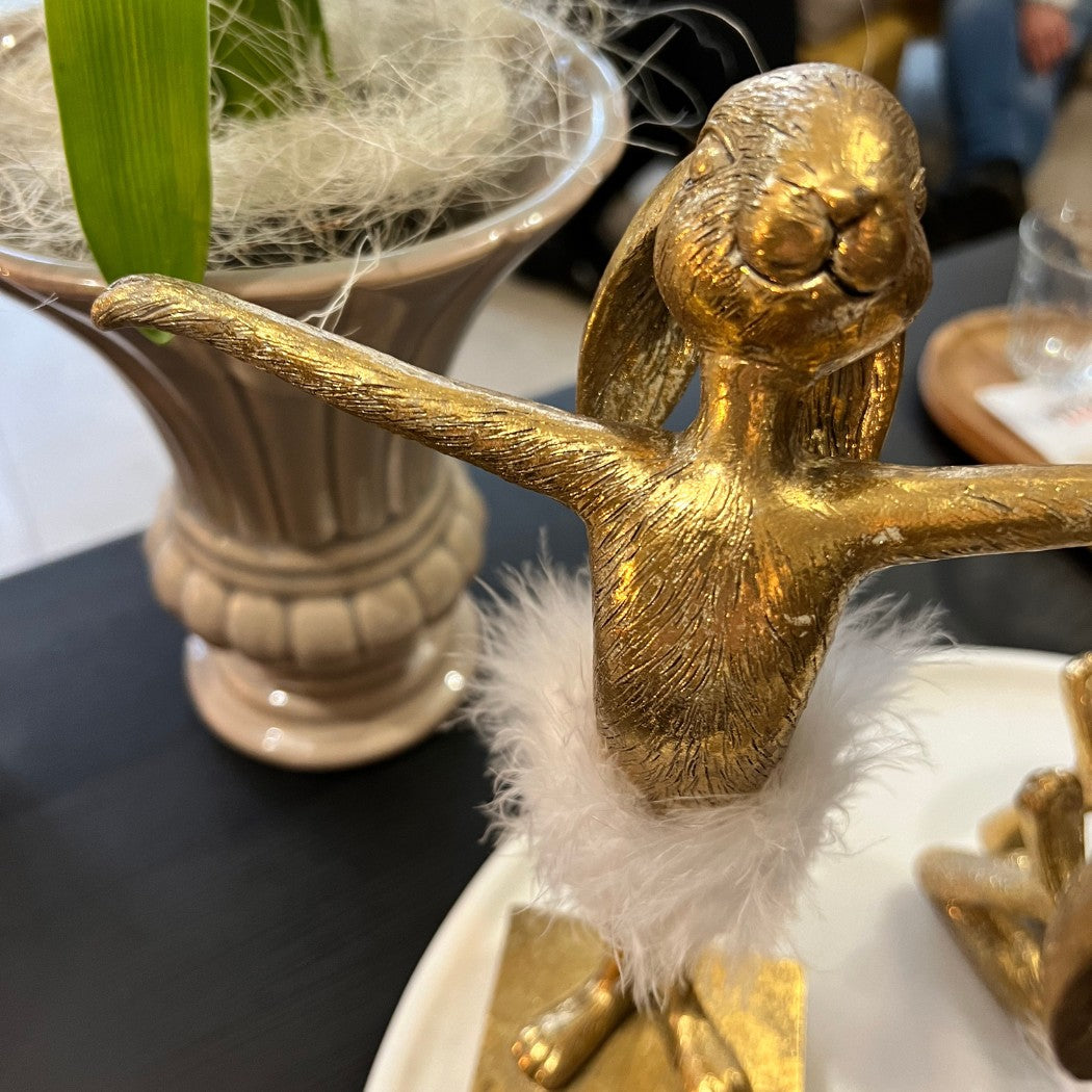 Semilla balerina nyúl figura 26.5cm világos arany