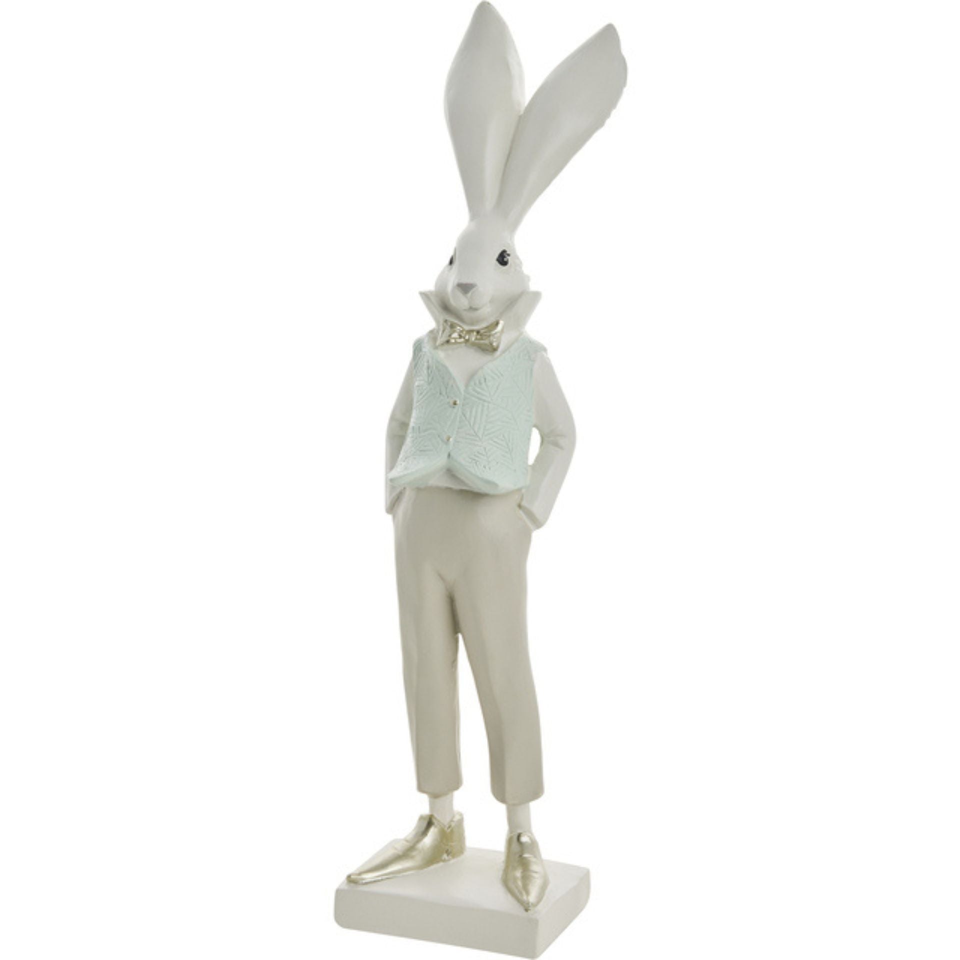 Sevia fehér menta nyúl fiú dekoráció – 36 cm