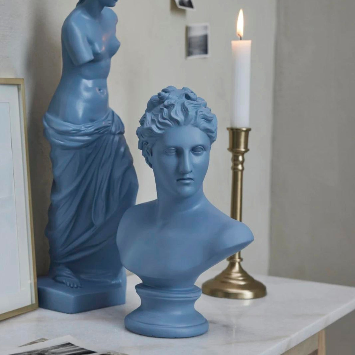 Statia női mellszobor dekoráció 30.5cm kék