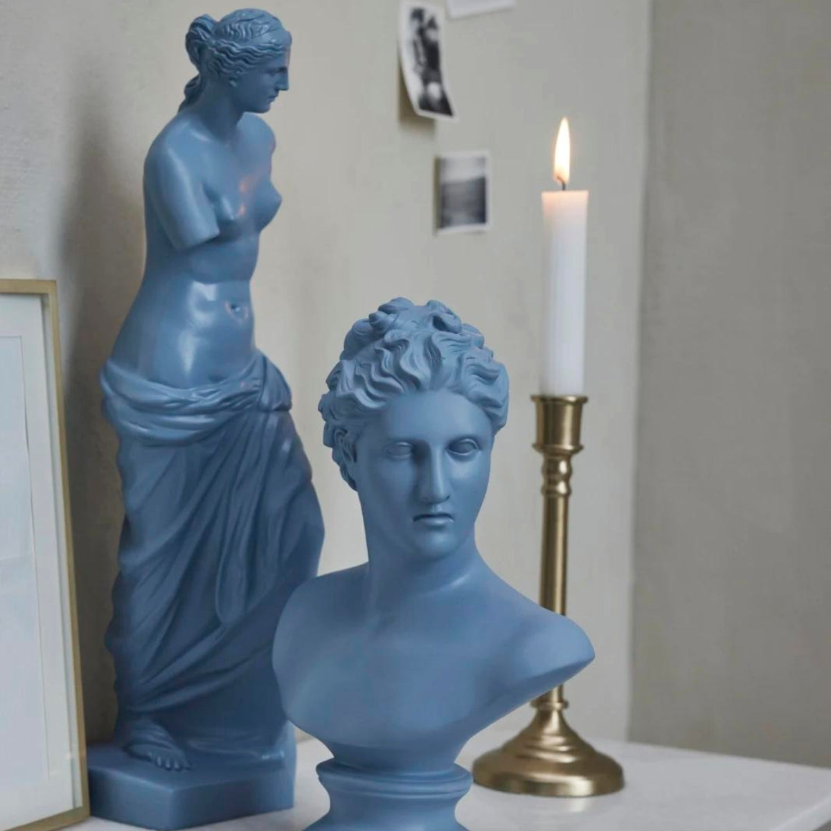 Statia női szobor dekoráció 46.2cm kék