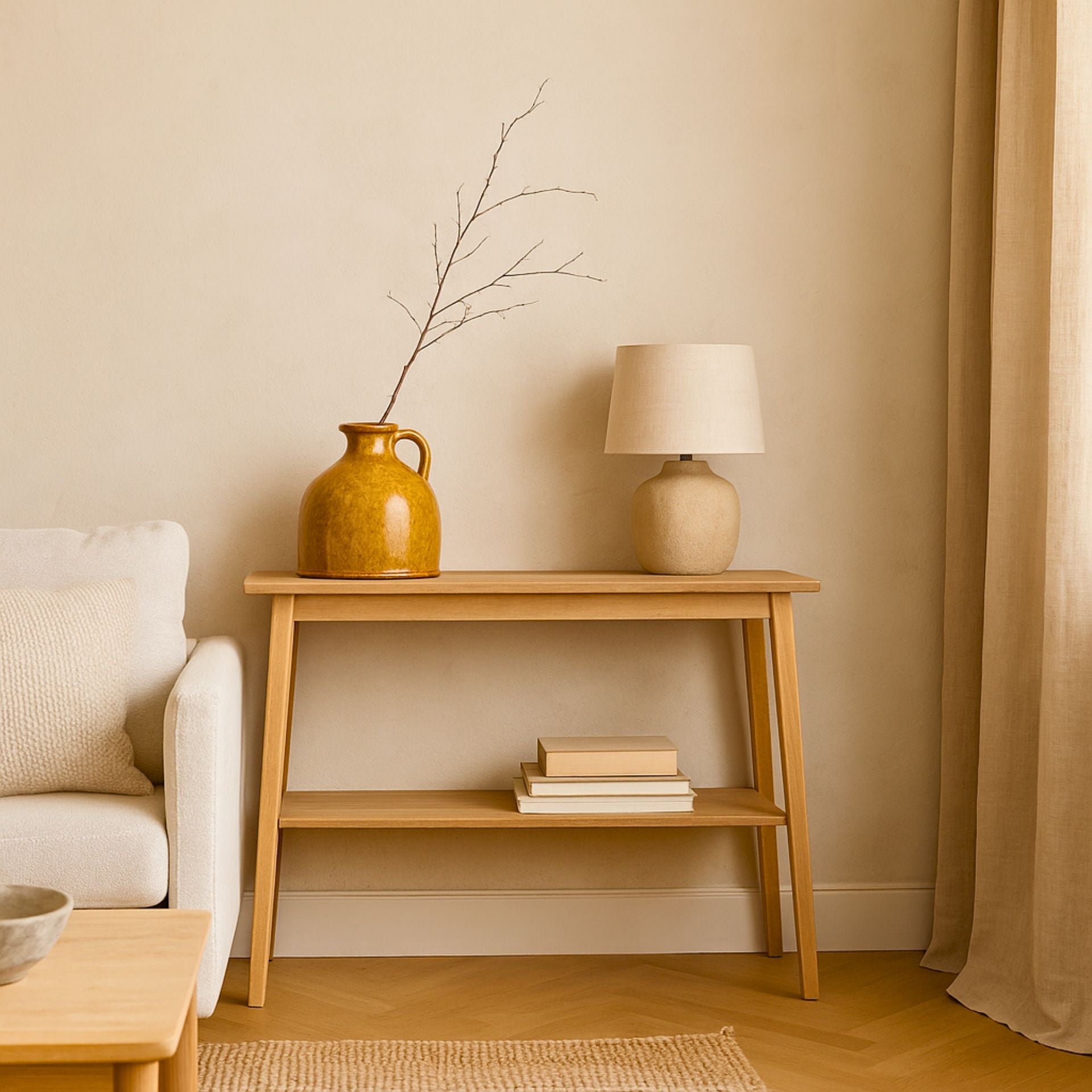 Telma antik sárga kerámia váza – 20 cm (reaktív mázas felülettel)